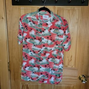Goodfellow & Co Men's Tropical Hawaiian print short sleeve button down shirt Med